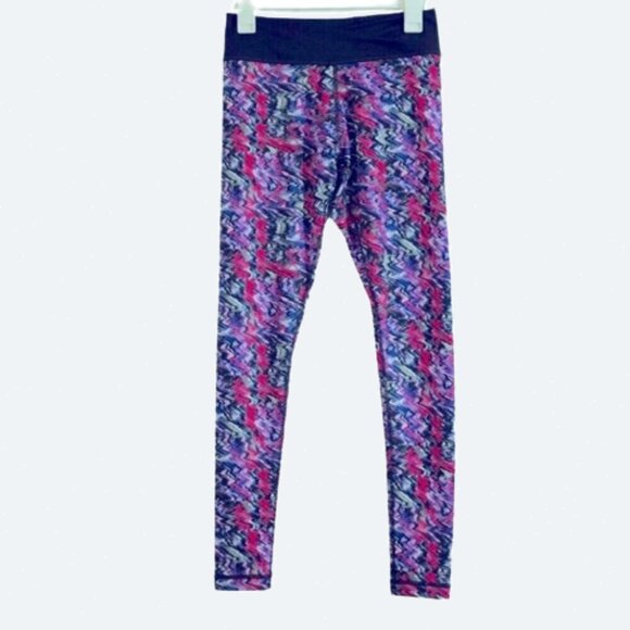COPY - ZUMBA WEAR Spicy Pink Black purple Skinny Leggings Pants size M - Picture 1 of 6
